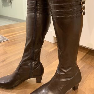 Franco Sarto brown chocolate heeled boots